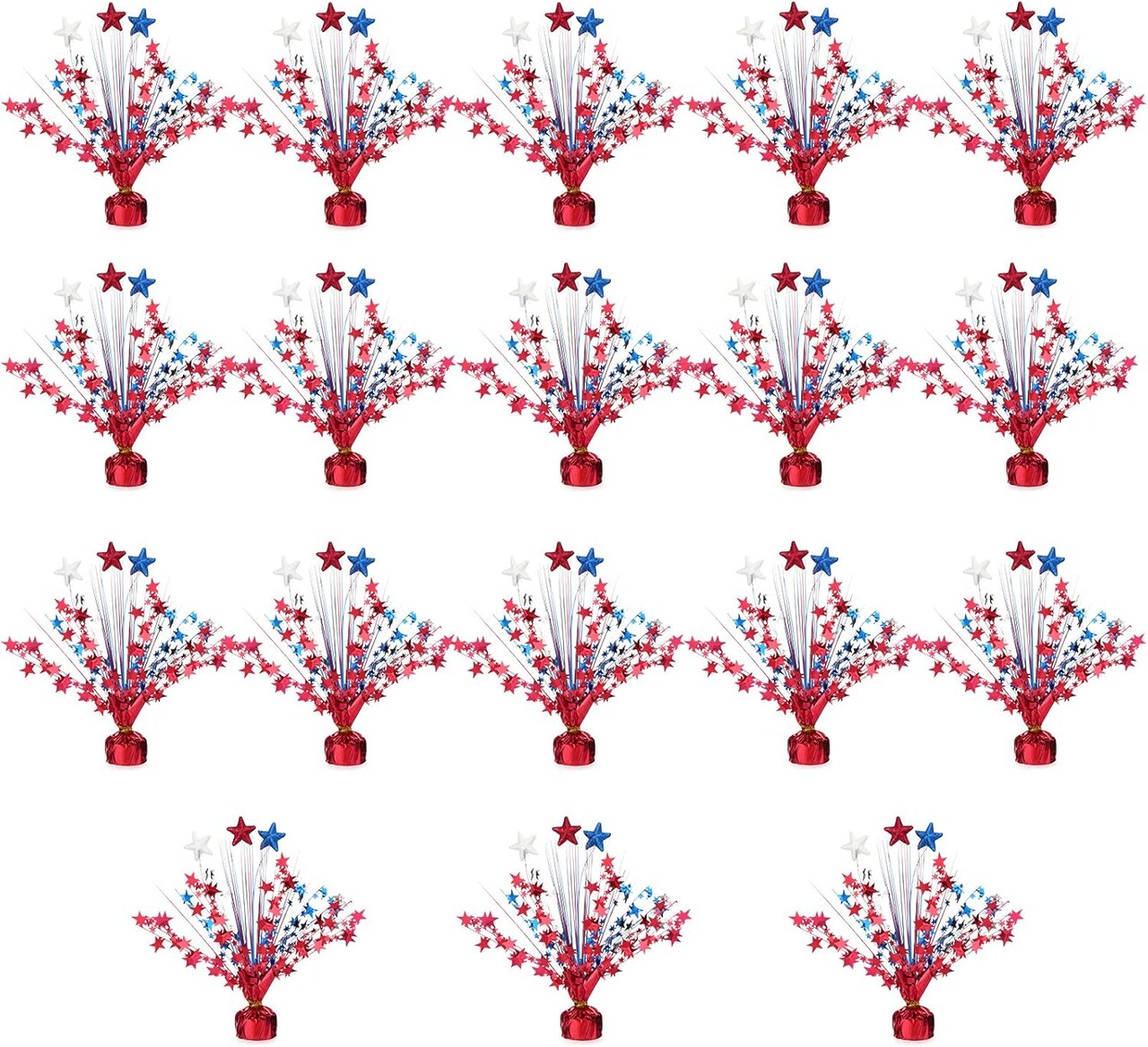 18 Pcs 4th of July Star Centerpieces Decorations Blue Red White